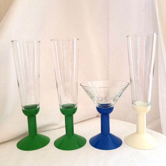 Vintage 1980s Bodum Oktett Glasses, Set of 4, Featured in Star Trek, Space age - Picture 1 of 16